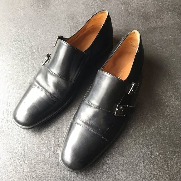 Taryn Rose Men’s Black Leather Double Monk Shoes, Size 9.5 main image 6